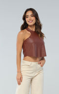 Blusa Chocolate Cuerina