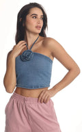 Blusa Denim Flor - Navissi Clothing ♡