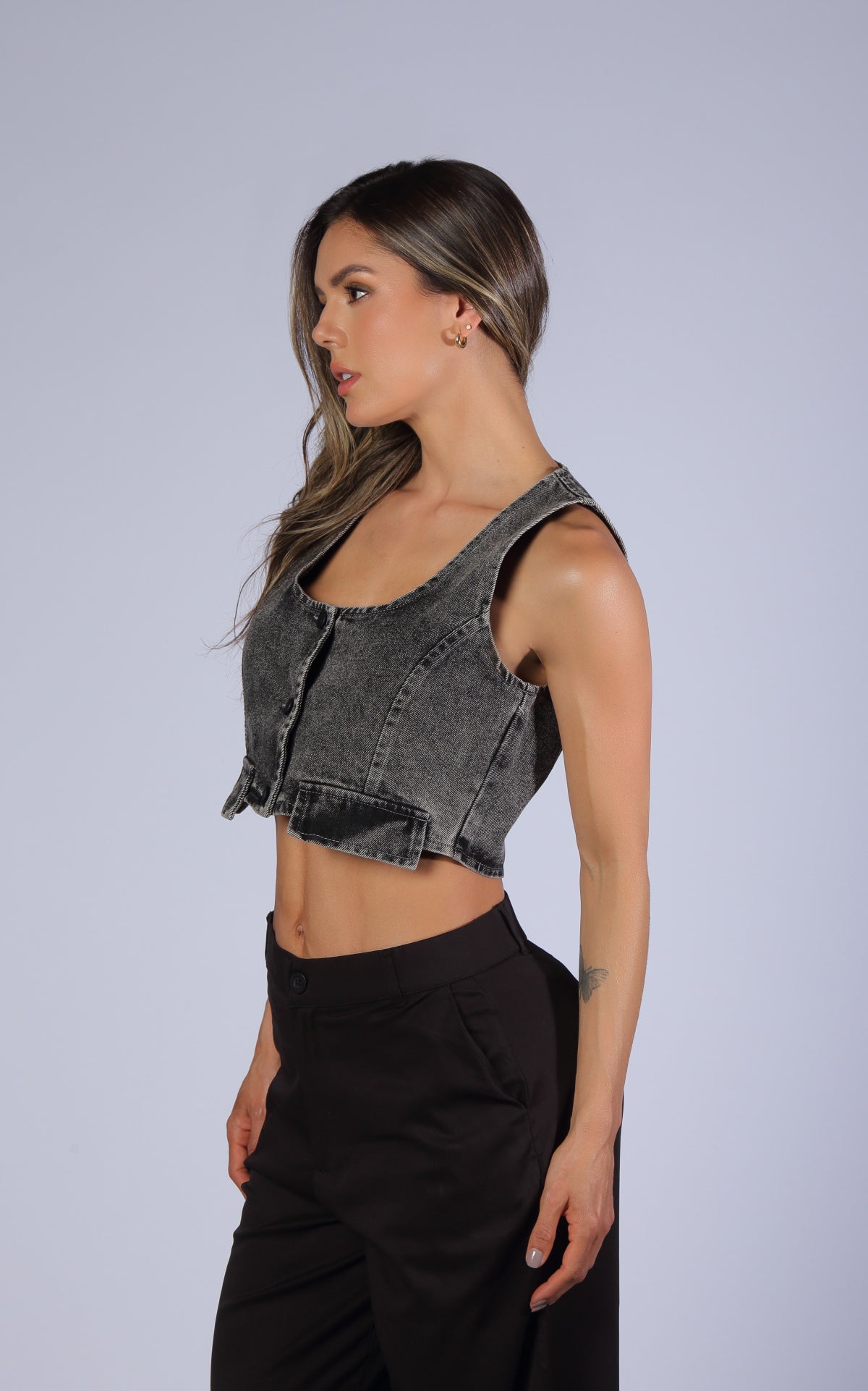 Blusa Negra Denim