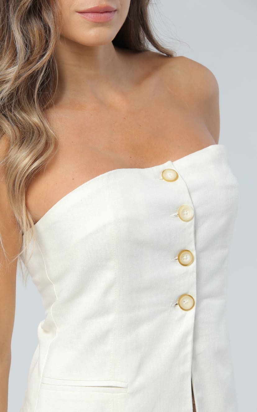 Blusa Marfil Straple Botones