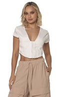 Blusa Marfil Cropped - Navissi Clothing ♡
