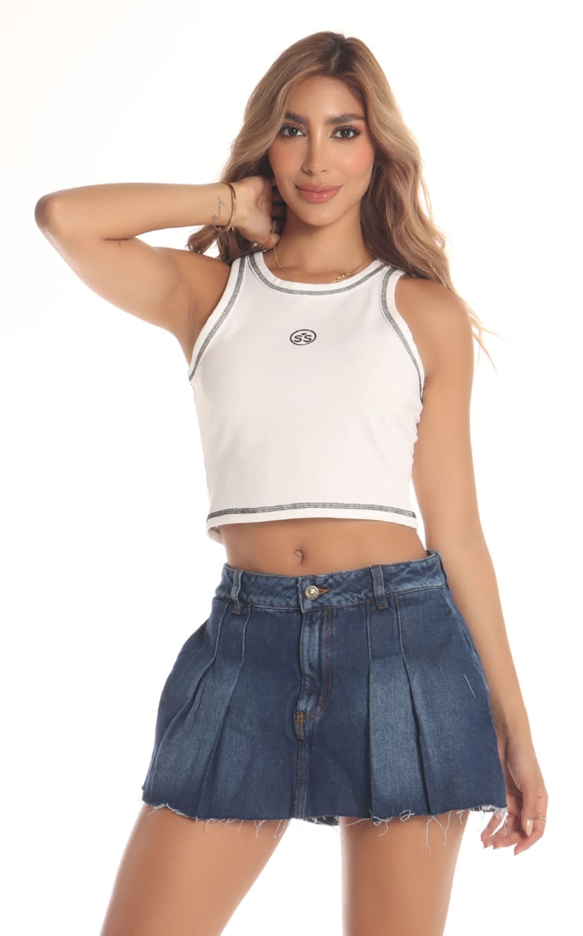 Blusa Marfil Hilos Contraste - Navissi Clothing ♡