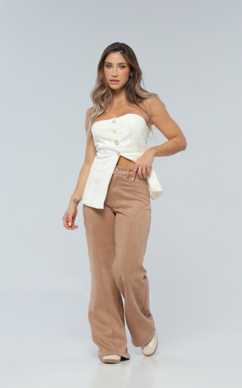 Blusa Marfil Straple Botones