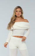 Blusa Marfil Cuello Bandeja