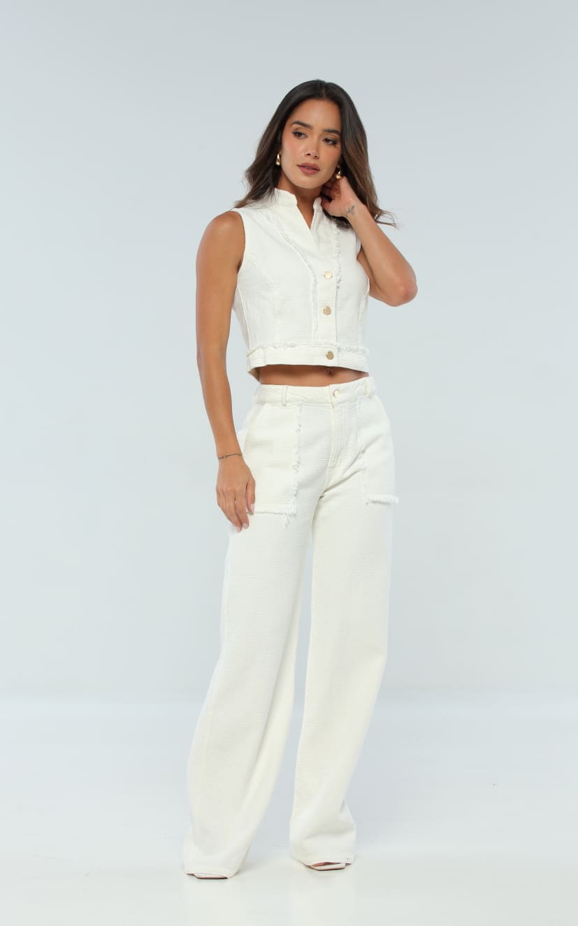 Blusa Marfil Tipo Chaleco