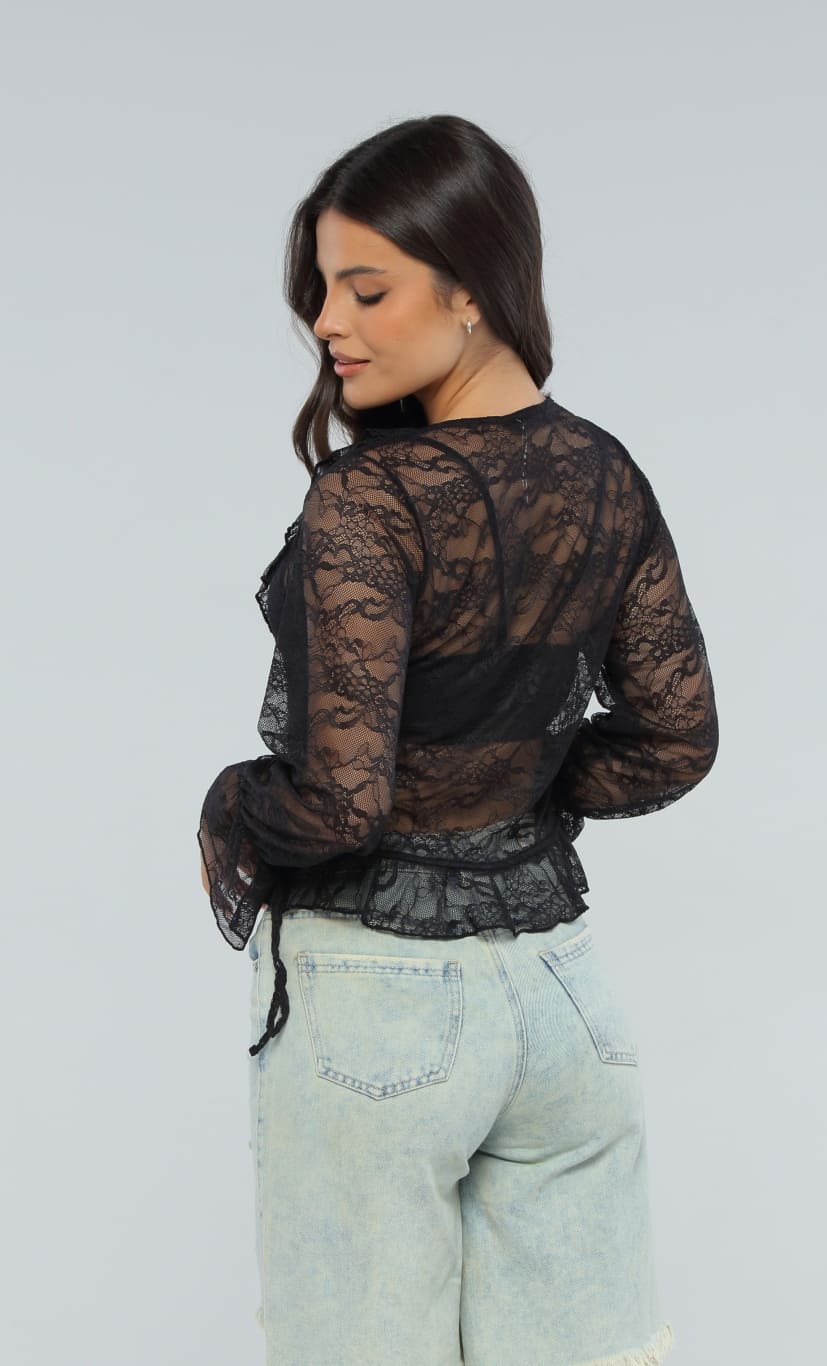 Blusa Negra Bolero Frente