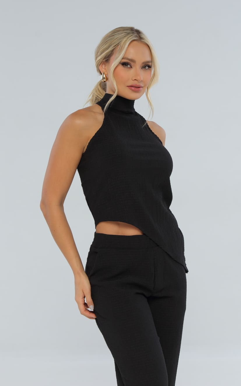 Blusa Negra Cuello Halter