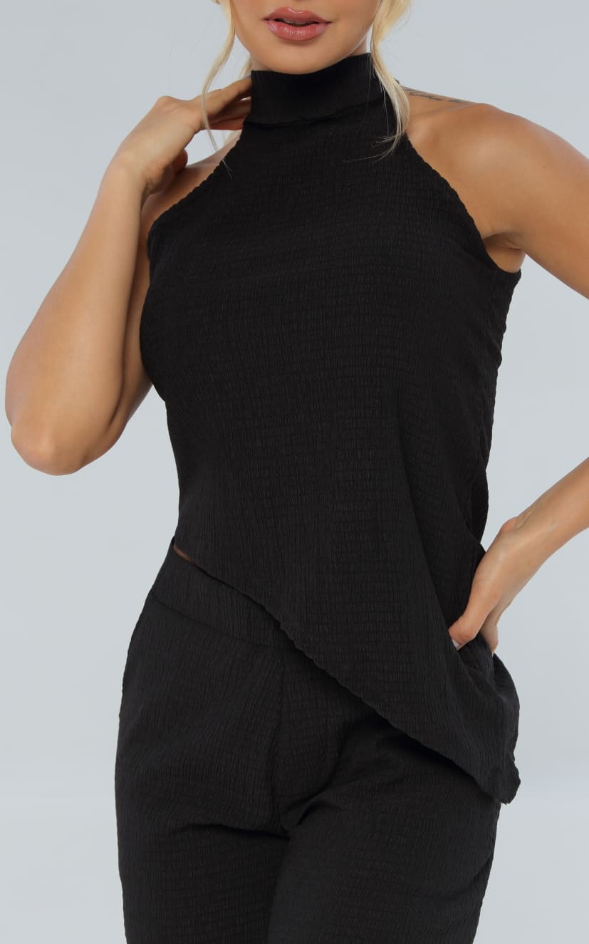 Blusa Negra Cuello Halter