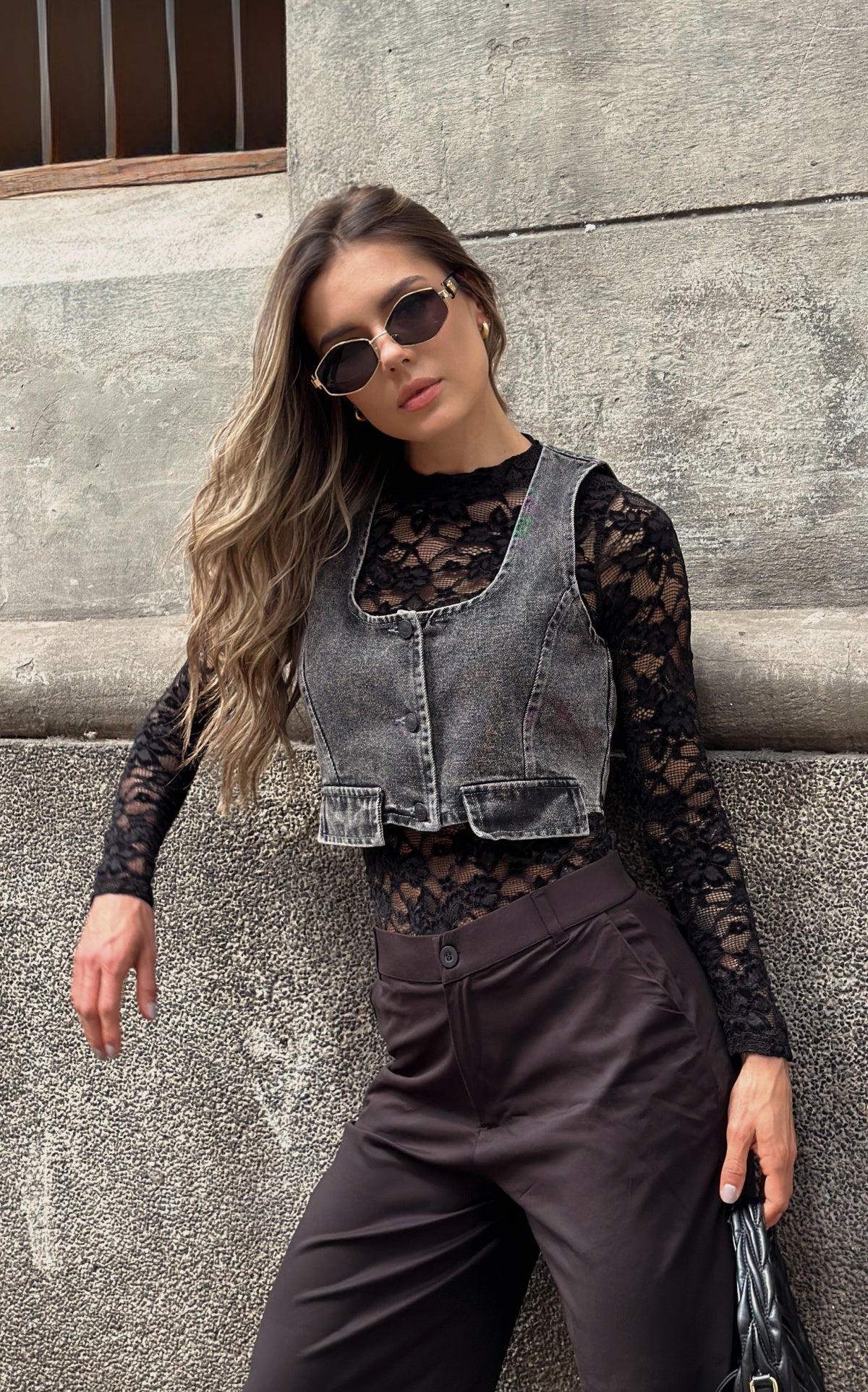 Blusa Negra Denim