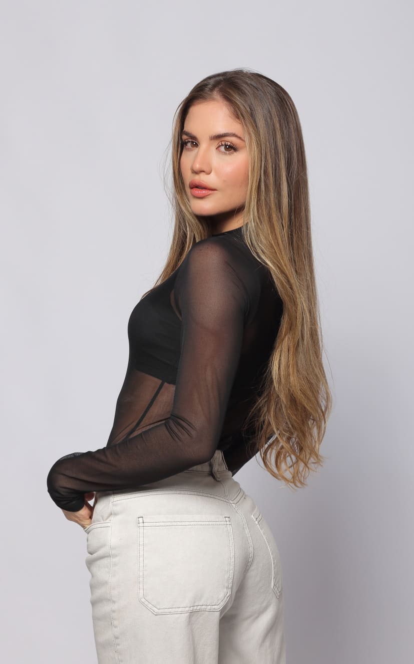 Blusa Negro Transparencias