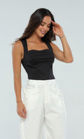 Blusa Negra Pliegues