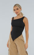 Blusa Negra Asimétrica