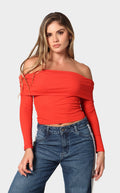 Blusa Roja Cuello Bandeja - Navissi
