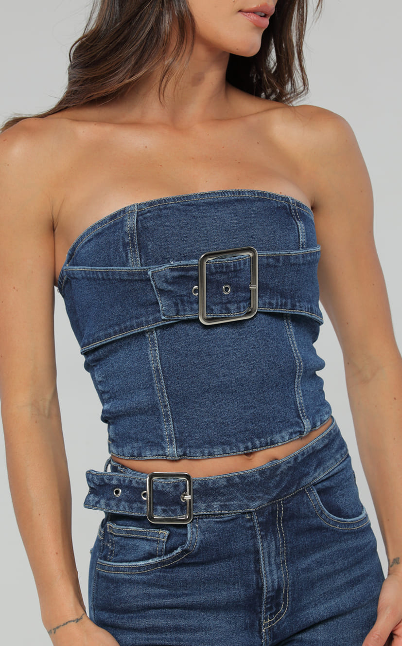 Blusa Straple Denim