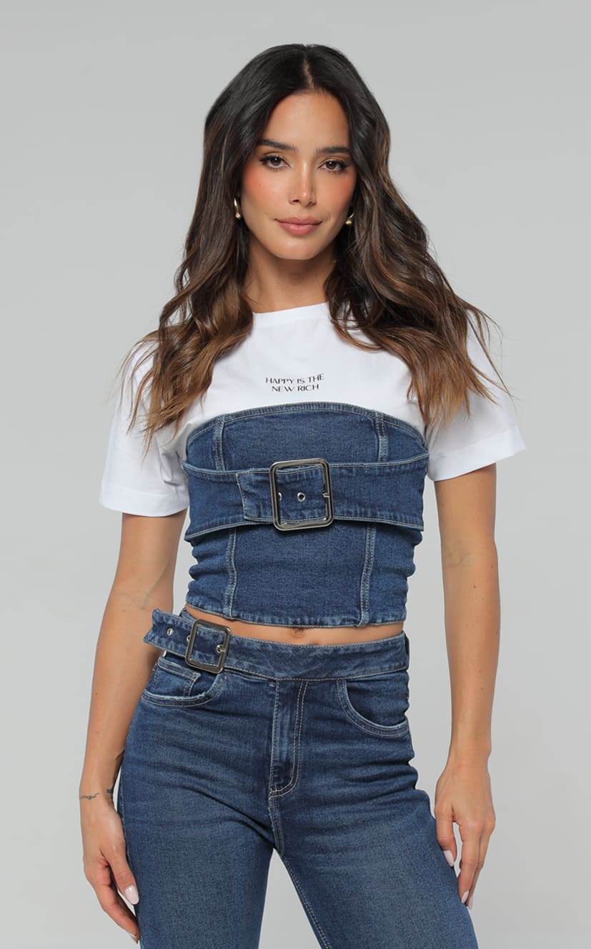 Blusa Straple Denim