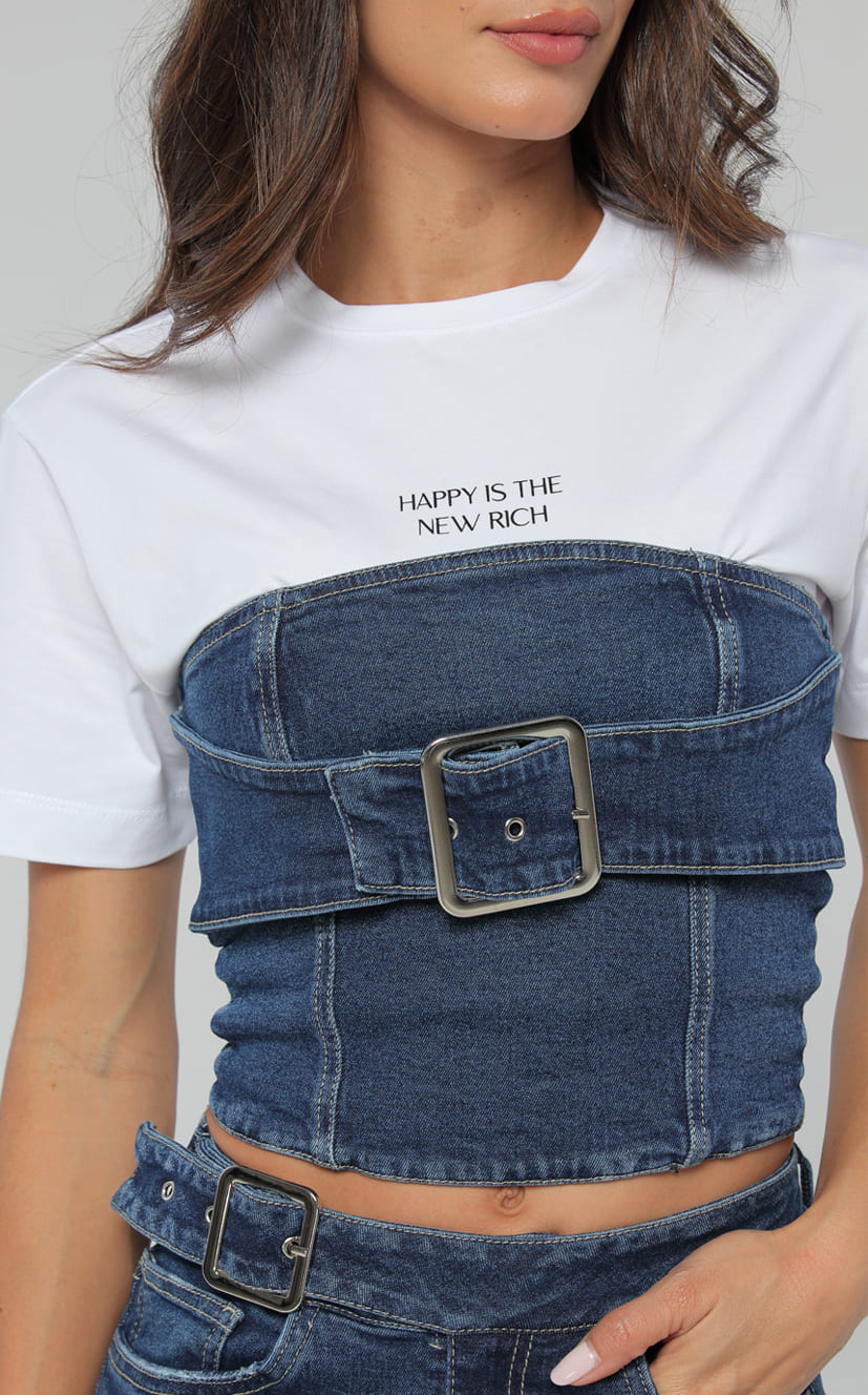 Blusa Straple Denim