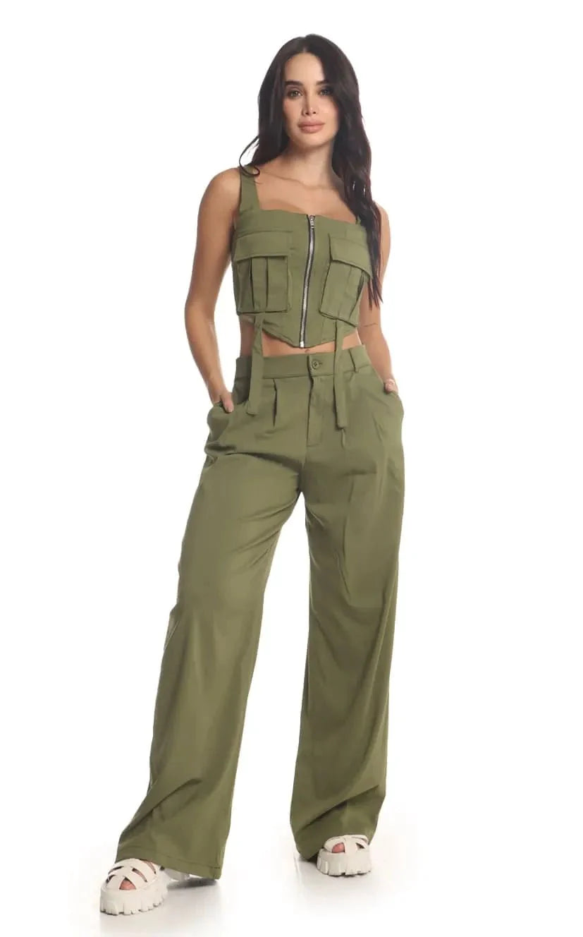 Blusa Verde Militar Cropped - Navissi Clothing ♡