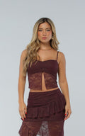 Blusa Vinotinto Abertura