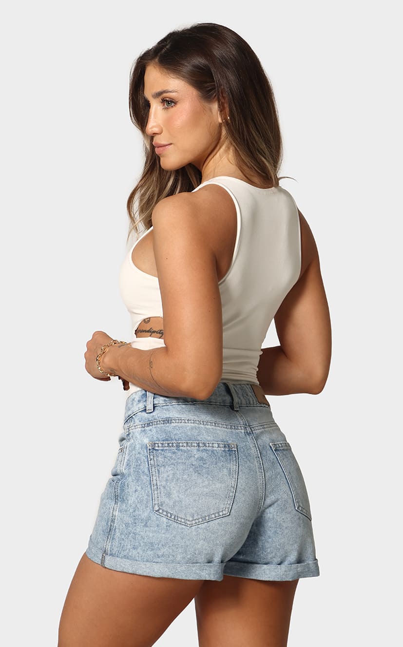 Body Marfil Cut Out En Escote
