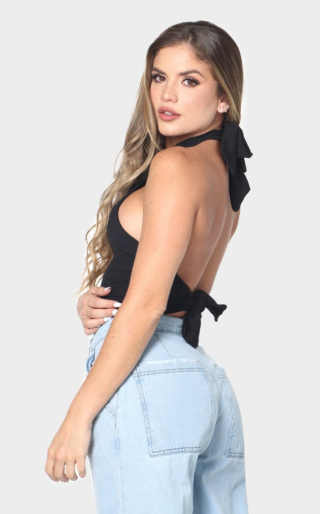 Body Negro Cuello Halter - Navissi