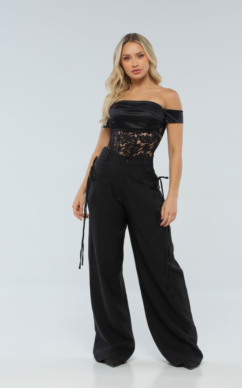 Body Negro Drapeado