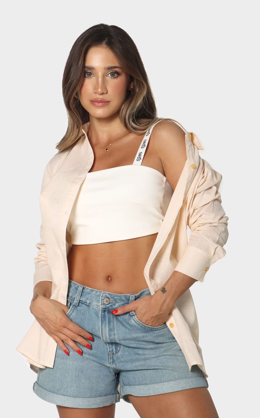 Camisa Básica Amarilla Botones