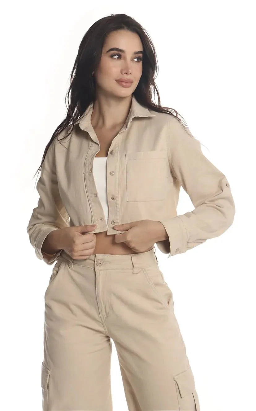 Camisa Beige Drill - Navissi Clothing ♡