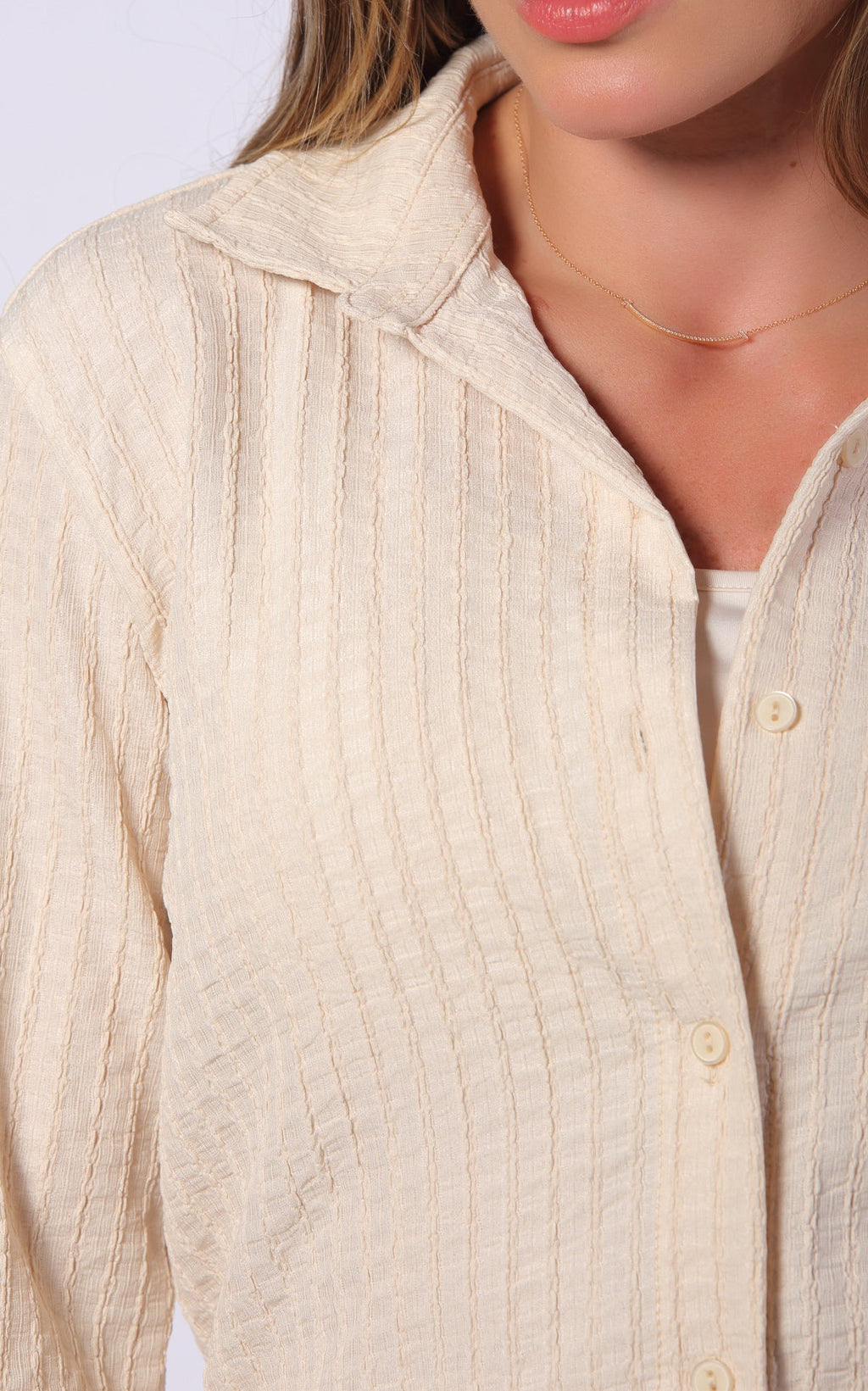 Camisa Crema Manga Larga