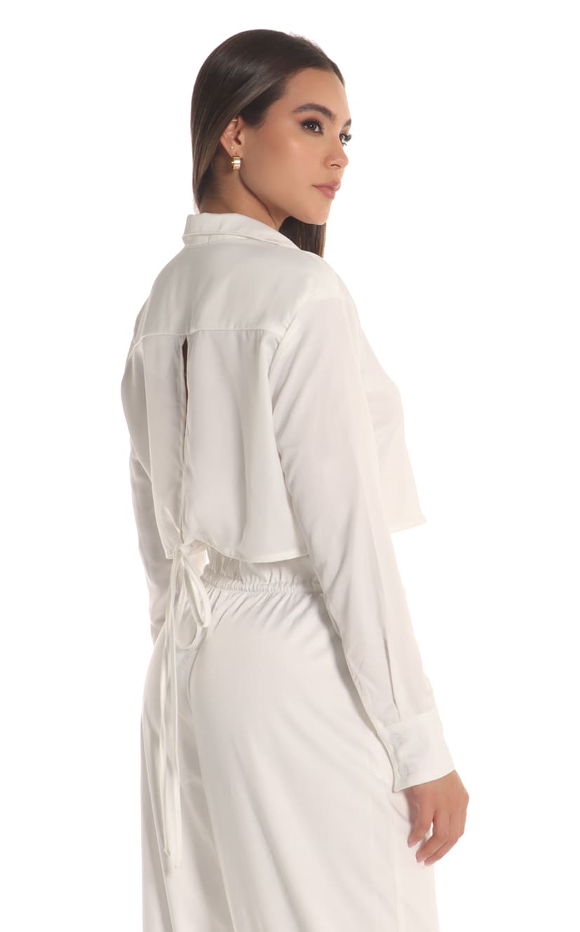 Camisa Marfil Con Abertura - Navissi Clothing ♡