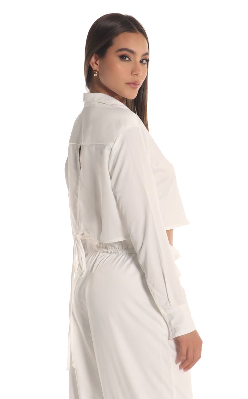 Camisa Marfil Con Abertura - Navissi Clothing ♡