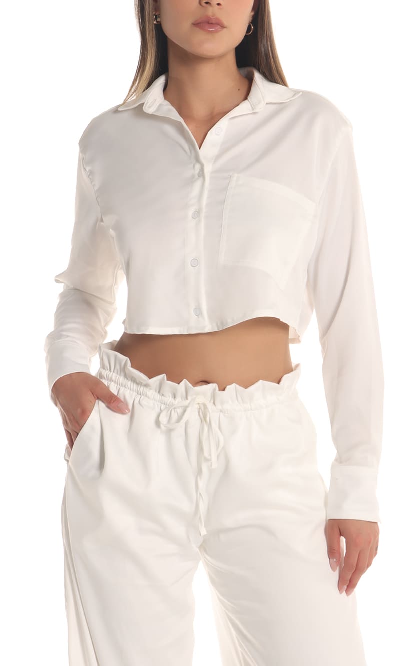 Camisa Marfil Con Abertura - Navissi Clothing ♡