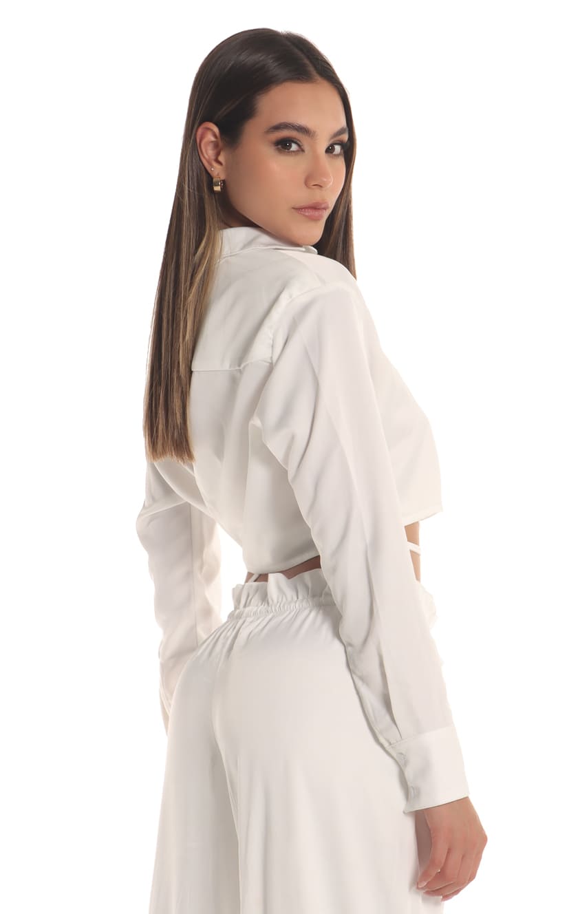 Camisa Marfil Con Abertura - Navissi Clothing ♡