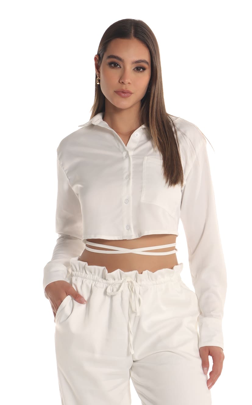 Camisa Marfil Con Abertura - Navissi Clothing ♡