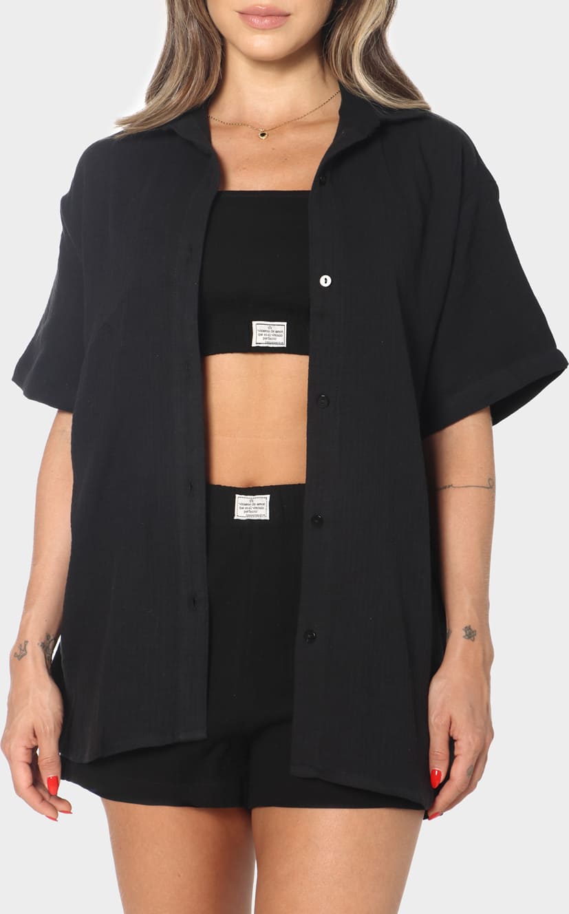 Camisa Negra Oversize