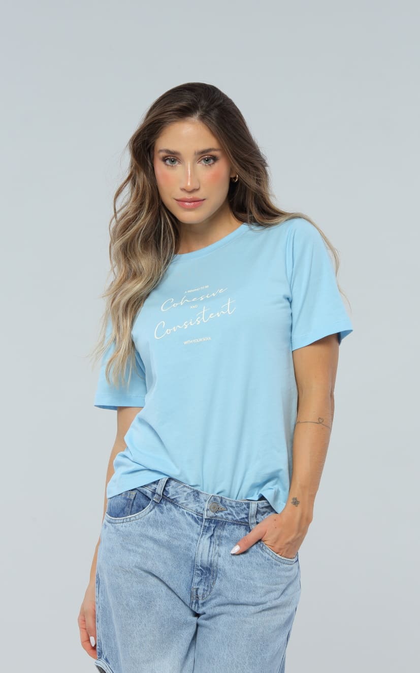 Camiseta Azul Claro Regular
