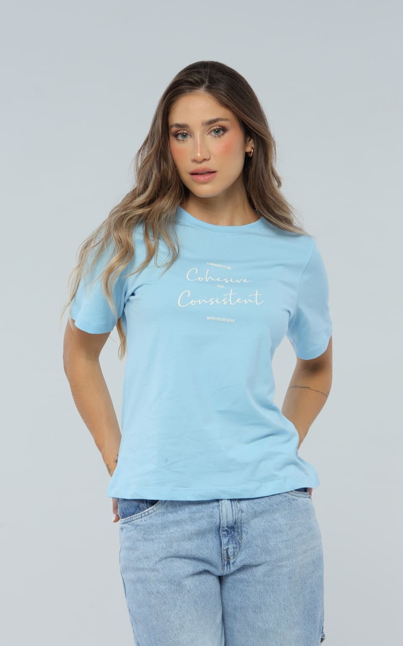 Camiseta Azul Claro Regular