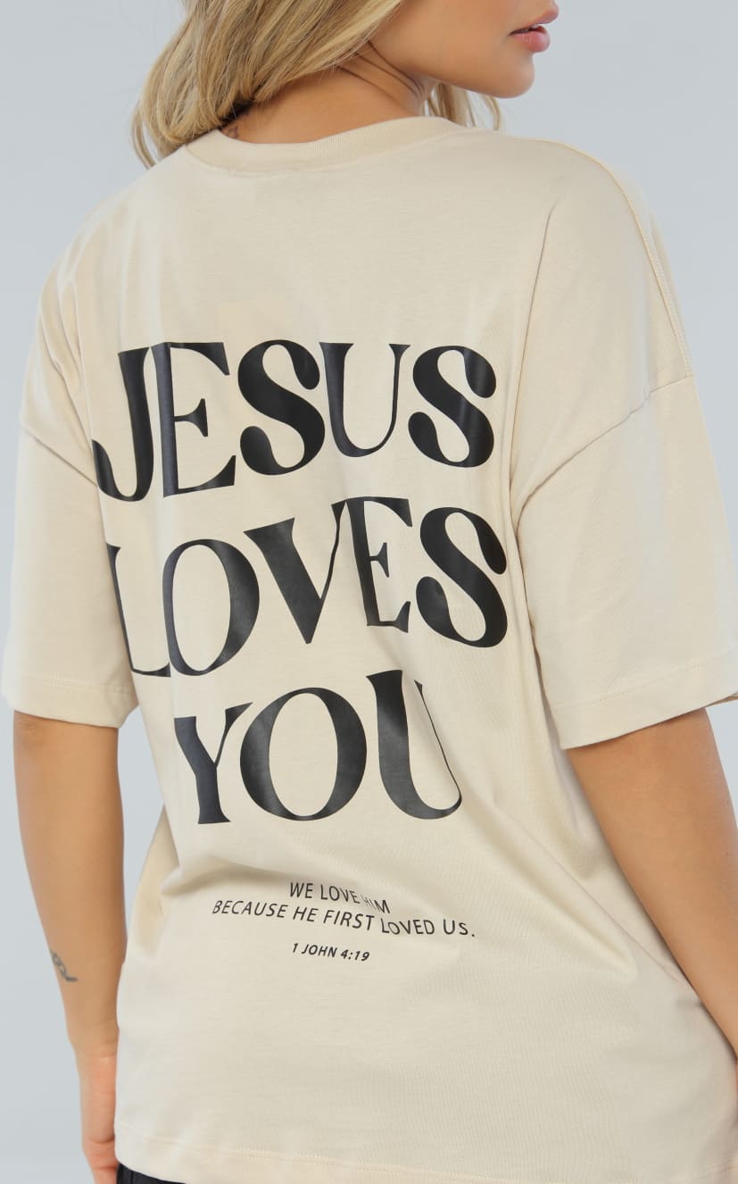 Camiseta Marfil Oversize