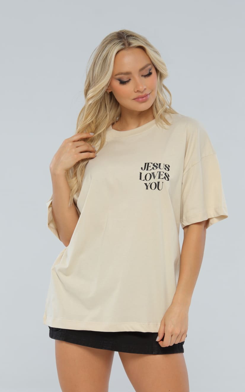 Camiseta Marfil Oversize