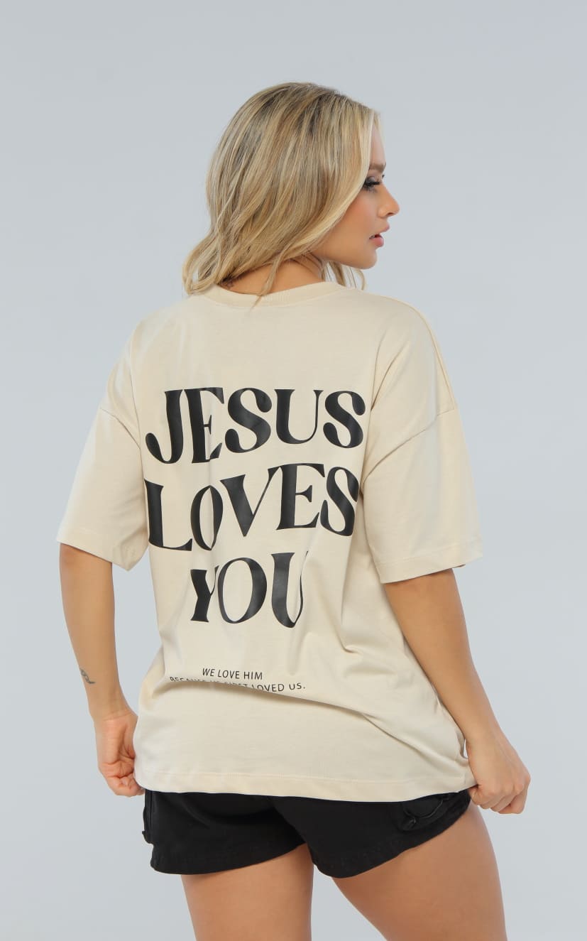 Camiseta Marfil Oversize