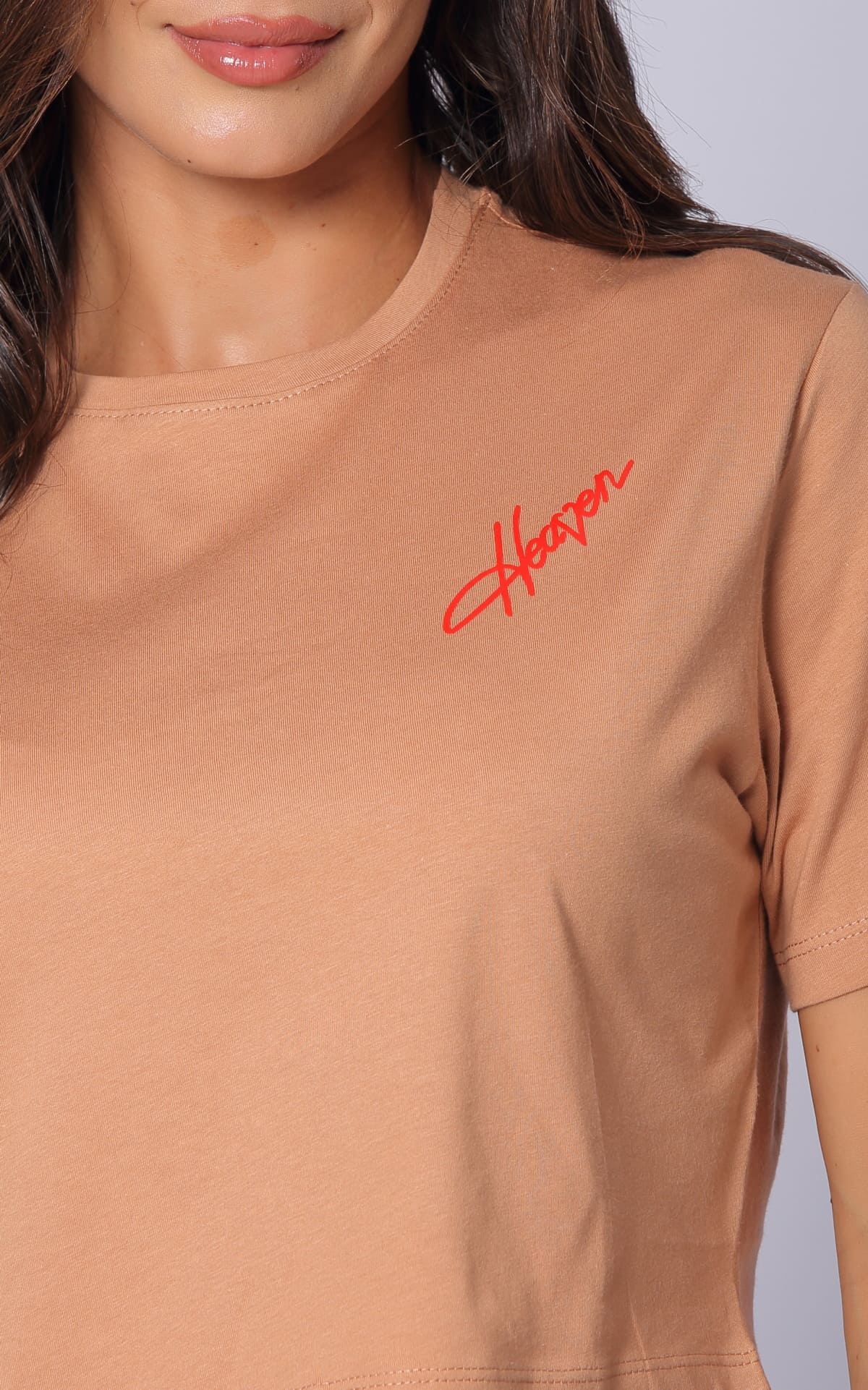 Camiseta Camel Regular Cropped