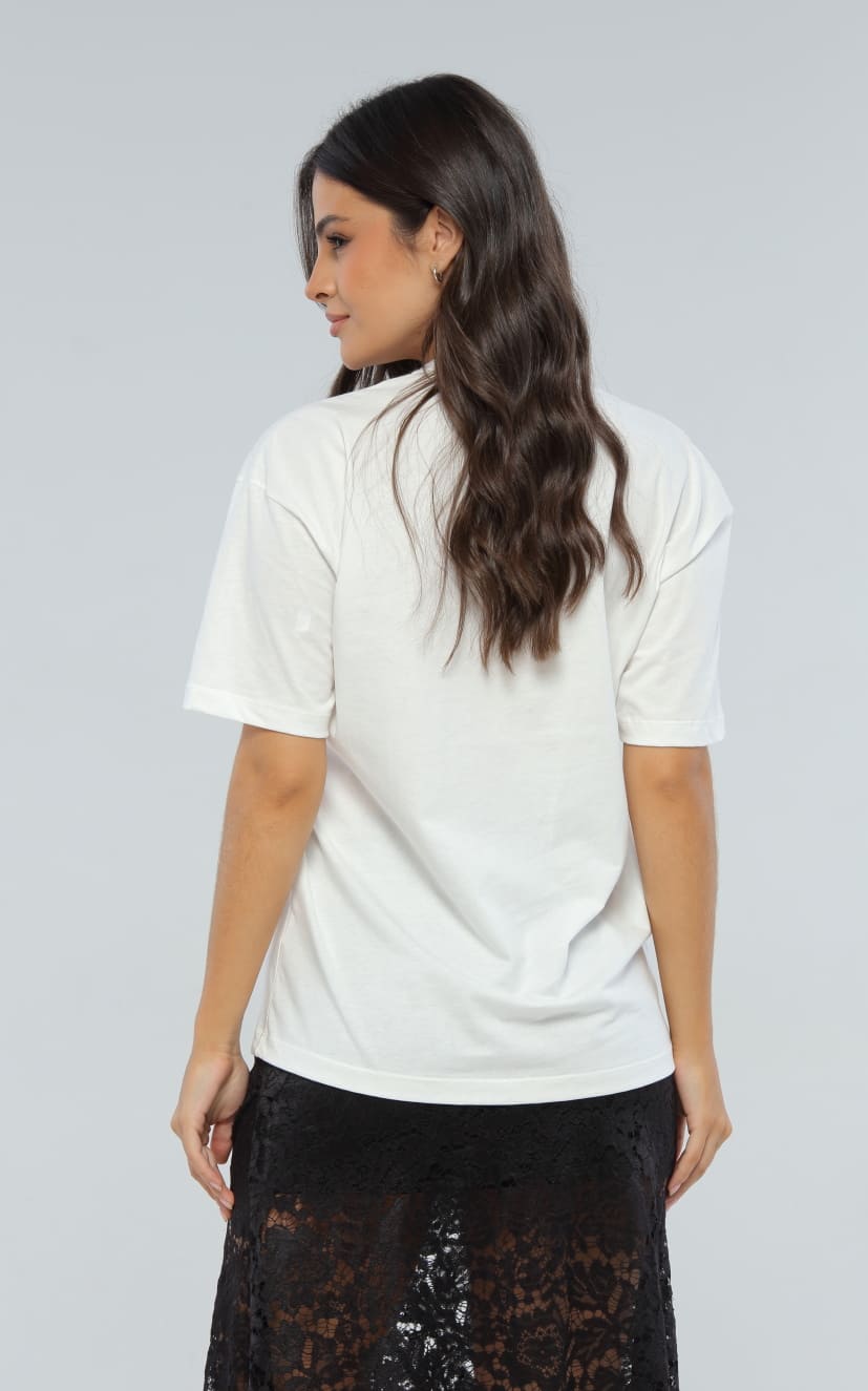 Camiseta Marfil Oversize Cherries