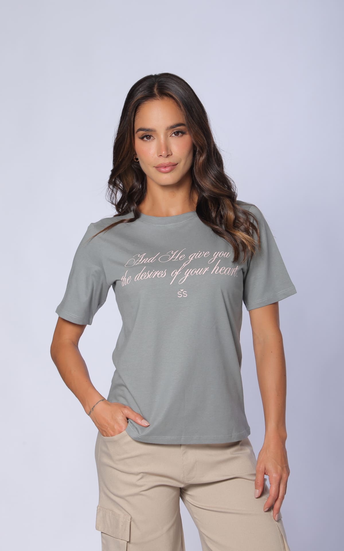 Light Gray Regular-Fit T-Shirt by Navissi