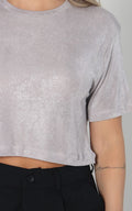Camiseta Plata Over Crop