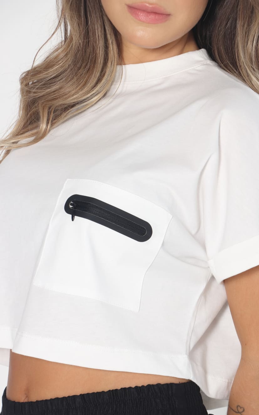 Camiseta Marfil Bolsillo
