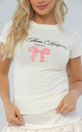 Camiseta Marfil Cuello En Pieza