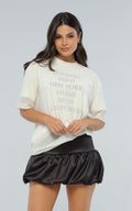 Camiseta Marfil Con Malla