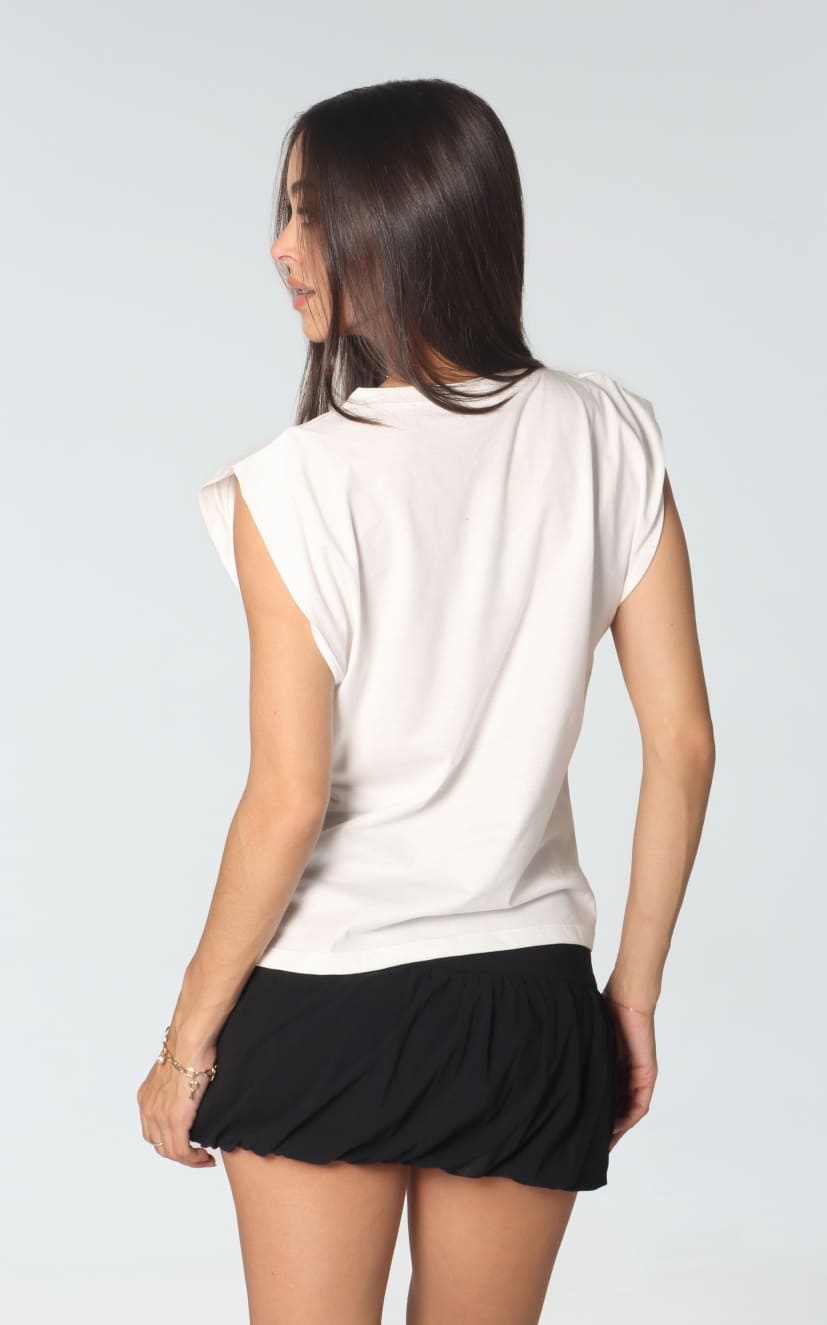 Camiseta Marfil Manga Sisa