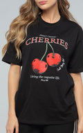 Camiseta Negra Cherries