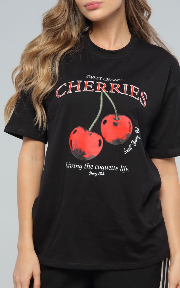 Camiseta Negra Cherries