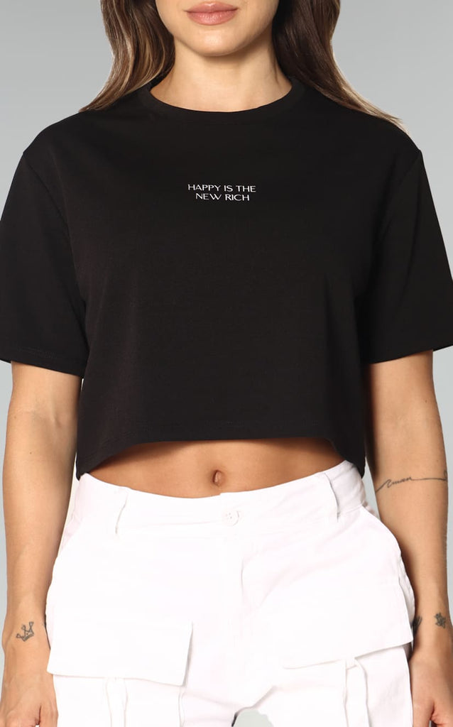 Camiseta Negra Cropped Navissi